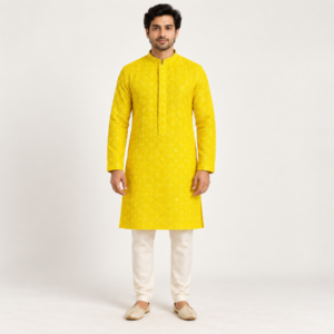 Bright Yellow Festive Kurta for Men